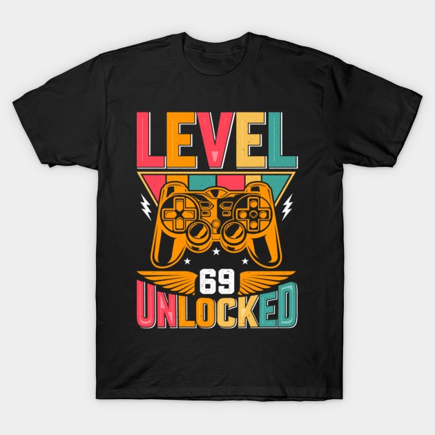 Level 69 Unlocked Awesome Since 1954 Funny Gamer Birthday T-Shirt by susanlguinn